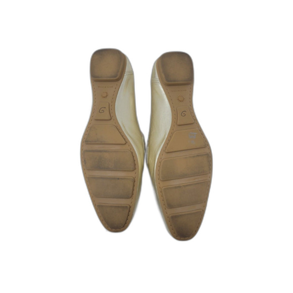 Stuart Weitzman Jet Loafer Gold Leather Flats - Picture 5 of 6